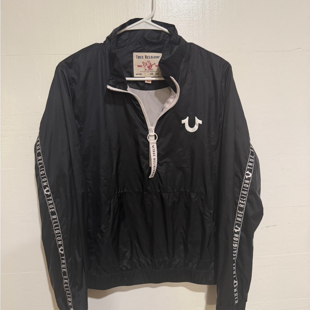 True Religion Black Windbreaker Jacket